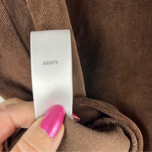 QUAKER FACTORY Velour Rhinestone Studded Zip-Up Quilted Vest Brown Plus Size 2X - Picture 8 of 8